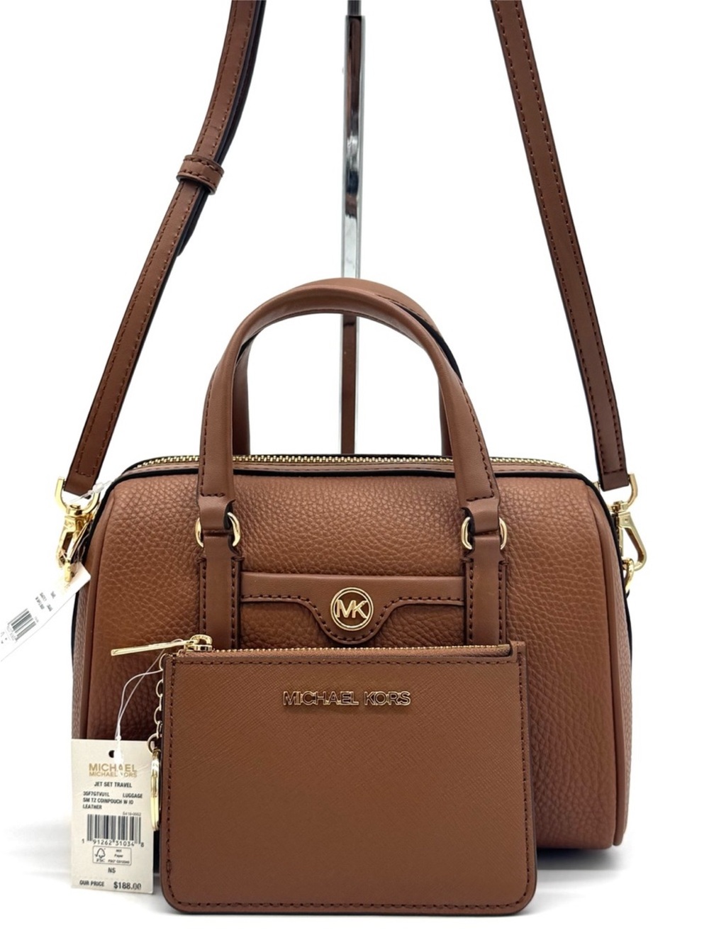 Michael Kors Small Travel Duffle Xbody Bag & Matching TZ Coinpouch Luggage - Picture 2 of 12